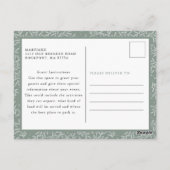 レッドポエレガントインセティアオープンハウス招待状 ポストカード (裏面)