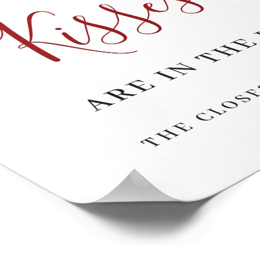 レッドポエレガントインセティアクリスマスブライダルシャワー ポスター (角)