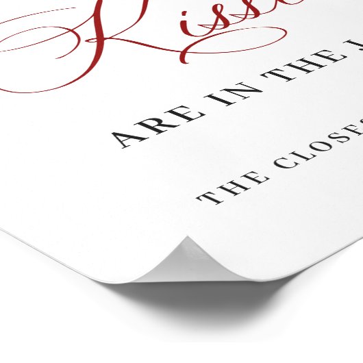 レッドポエレガントインセティアクリスマスブライダルシャワー ポスター (角)