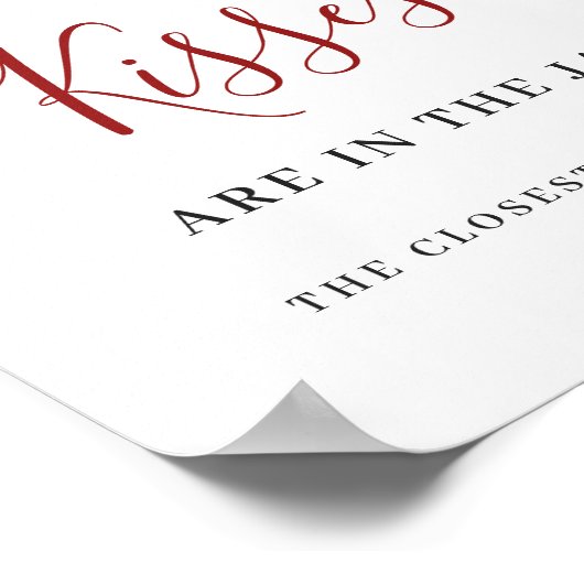 レッドポエレガントインセティアクリスマスブライダルシャワー ポスター (角)