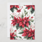 レッドポエレガントインセティアクリスマスホリデーディナー 招待状 (裏面)