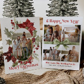 レッドポエレガントインセティアホリディフォトカード シーズンカード