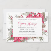 レッドポエレガントインセティアボタニカルオープンハウス 招待状 (正面)