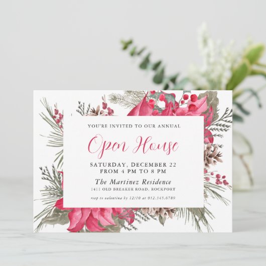 レッドポエレガントインセティアボタニカルオープンハウス 招待状 (スタンド正面)