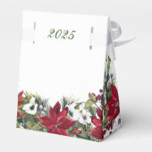 レッドポエレガントインセティアメリークリスマスホリデー フェイバーボックス (裏面サイド)