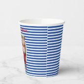 レッドポニーブルーストライプ紙カップ 紙コップ (左)