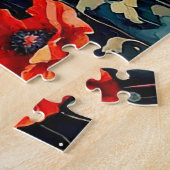 レッドポピズカントリーサイドファームハウスパズル ジグソーパズル (側面)