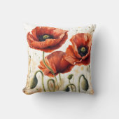 レッドポピーお洒落ズ装飾用クッション クッション (正面)