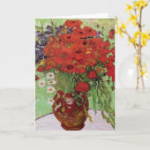 レッドポピーとデイジーズバイビンセントヴァンゴッホ カード (黄色い花)
