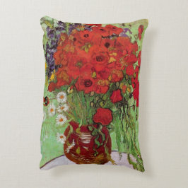 レッドポピーとデイジーズバイビンセント・ヴァン・ゴッホ アクセントクッション