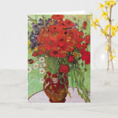 レッドポピーとデイジーズバイビンセント・ヴァン・ゴッホ カード (黄色い花)