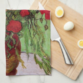 レッドポピーとデイジーズバイビンセント・ヴァン・ゴッホ キッチンタオル (四つ折り)