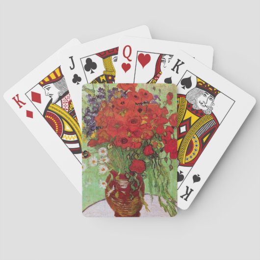 レッドポピーとデイジーズバイビンセント・ヴァン・ゴッホ トランプ (裏面)