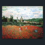 レッドポピーのモネ畑 フォトプリント          <br><div class="desc">Monet Field of Red Poppiesフォトプリント。1879年の油。モネ色彩の鮮やかは彼のキャリアの違う間にケシ畑をいくつか。この特絵画徴の特色は、夏の日に少し曇った川の前に赤い花を集めるサンドレスやサンハットの若い女性たち。モネかわいらしー、印象派、赤ケシ、花の芸術のファンのためのギフト。</div>