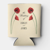 レッドポピーアーチフラワーモダンウェディング 缶クーラー (正面)
