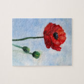 レッドポピーウォーターカラーアートパズル ジグソーパズル (横)