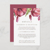 レッドポピーエレガントズフォーマルフローラ結婚詳細 招待状 (正面/裏面)