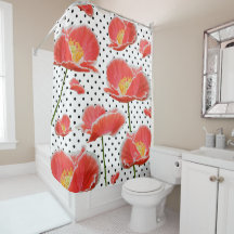 レッドポピーエレガントズ水玉模様シックフローラ