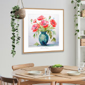 レッドポピースウォーターカラー引用文確認プリント ポスター