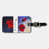 レッドポピースパープルアート名前をカスタムするラゲッジタグ ラゲッジタグ (正面横)