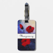 レッドポピースパープルアート名前をカスタムするラゲッジタグ ラゲッジタグ (裏面縦)