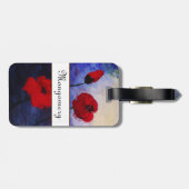 レッドポピースパープルアート名前をカスタムするラゲッジタグ ラゲッジタグ (裏面横)