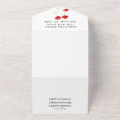 レッドポピースワイルドフラワーズフローラスウィート16 16 オールインワン招待状 (外側)