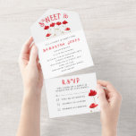 レッドポピースワイルドフラワーズフローラスウィート16 16 オールインワン招待状<br><div class="desc">赤いケシ、フローラの花の水色、ガーリーSweet sixteenすべて1つの招待状。赤いケシの花イラストレーション。三つエレガント折り、シック、ユニーク招待状。カスタマイズ詳細と失望を避けるために時間に秩序。</div>