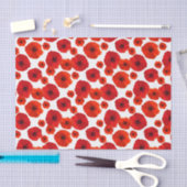 レッドポピーズパターンティッシュペーパー 薄葉紙 (クラフト)