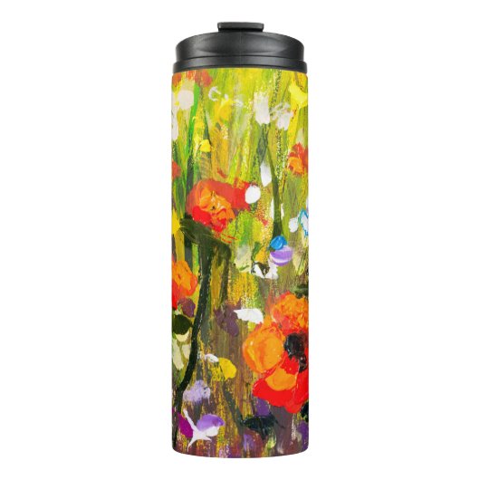 レッドポピーズフィールド絵画抽象芸術 タンブラー (正面)