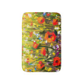 レッドポピーズフィールド絵画抽象芸術 バスマット (正面縦)