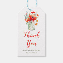 レッドポピーズメイソンジャーブライダルシャワー