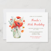 レッドポピーズメイソンジャールバースデーパーティー 招待状 (正面)