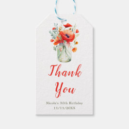 レッドポピーズメイソンジャー誕生日 ギフトタグ