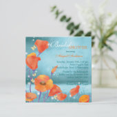 レッドポピーターコイズブライダルシャワー 招待状 (スタンド正面)