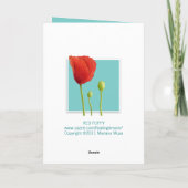 レッドポピーティール(緑がかった色)マザーズデイカード カード (裏面)