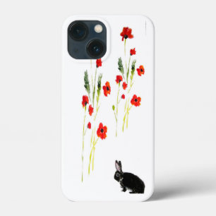レッドポピーバニーラビットフローラ iPhone 13 MINIケース