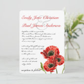 レッドポピーフラワー結婚式招待状 招待状 (スタンド正面)
