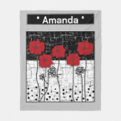 レッドポピーフリースブランケット フリースブランケット (正面)