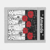 レッドポピーフリースブランケット フリースブランケット (正面(横))