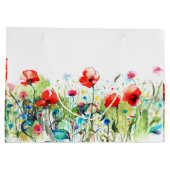 レッドポピーフローラデザイン ラージペーパーバッグ (裏面)
