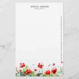 レッドポピーフローラデザイン 便箋