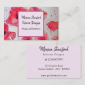 レッドポピーフローラフラワーズ水彩名刺 名刺 (正面/裏面)