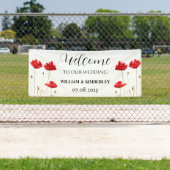 レッドポピーフローラ花エレガ素朴ントウェディング 横断幕 (インサイチュ)