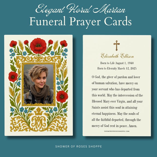 レッドポピーフローラ葬儀祈りの言葉メモリアル (クリエイターアップロード済み)