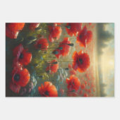 レッドポピーフローラ誕生日 ラッピングペーパーシート (正面2)