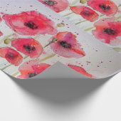 レッドポピーポピーパーティー水彩包み紙 ラッピングペーパー (角)