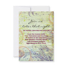 レッドポピーミュージカルバルミツワーパーティーカード