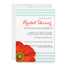 レッドポピーミントストライプティール（緑がかった色）結婚ズブライダルシャワー