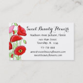 レッドポピーモダンズシンプル花カスタム屋 名刺 (裏面)